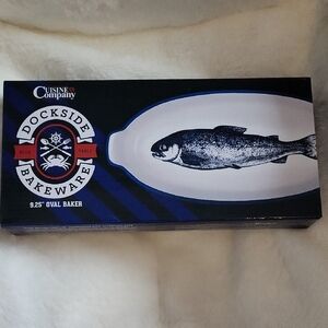 Dockside Bakeware Oval Fish Baker - Blue